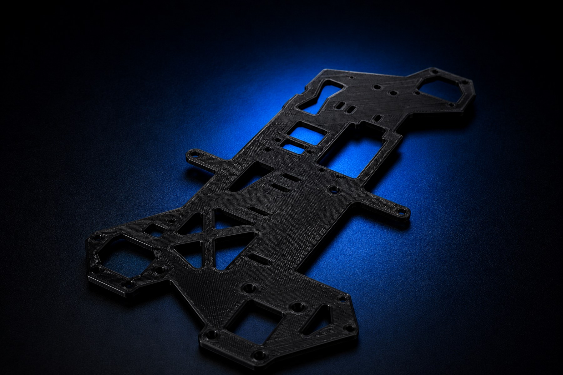 Zwart 3D geprint technisch onderdeel